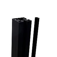Aluminium paal incl. 1 afdichtprofiel en startblokjes zwart 9005 75x75x2800mm(per 50st)