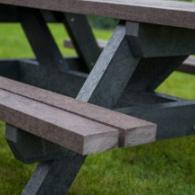 Picknicktafel, 180cm, Zwart met bruin