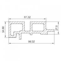 Legro AC20 Rhombus hoekprofiel 8,95x4,5x360 cm (w.m.80x45) Burned Wood