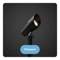 Wil je jouw tuin of buitenruimte transformeren met subtiele, sfeervolle verlichting? De OutdoorPro+ prikspots bieden de perfecte oplossing! Of je nu een zachte gloed wilt creëren onder struiken, bomen of decoratieve objecten, onze prikspots zorgen voor de juiste lichtopbrengst.

Je hebt de keuze uit prikspots met een anti-verblindingskap, voor een gerichte en zachte lichtverspreiding die verblinding voorkomt.
Daarnaast zijn er ook spots met een rechte kap.
De Nisa rechte kap en de Campo anti-verblindingskap beschikken beide over een 6-standen dimfunctie, waarmee je de verlichting eenvoudig kunt afstemmen op de gewenste sfeer.

Ontdek de mogelijkheden en geef jouw buitenruimte de perfecte verlichting!
Dankzij de verstelbare schroef kun je de lichthoek eenvoudig aanpassen, zodat je de verlichting precies daar kunt richten waar je het nodig hebt. Of je nu voor subtiele verlichting of krachtigere accenten kiest, de OutdoorPro+ prikspots bieden je de flexibiliteit en controle die je zoekt.