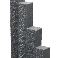 Palissade pacific waterjet 12x12x100cm 5 lange zijdes gebouchardeerd. rest gevlamd+waterjet
