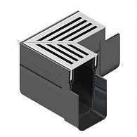ACO Slimline Hoekstuk incl. blank alu. rooster