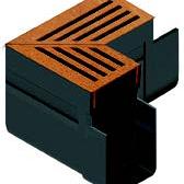 ACO SlimLine hoekstuk incl.corten rooster