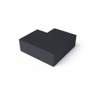 Oud hollands trap hoekstuk 90° (40/20) buiten carbon 60x60 cm