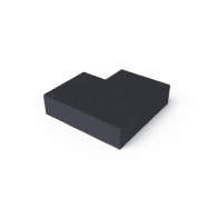 Oud hollands trap hoekstuk 90° (37/15) buiten carbon 60x60 cm