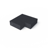 Oud hollands trap hoekstuk 90° (37/15) binnen carbon 60x60 cm