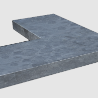 Vijverrand hoek blue moon honed linea 50/15x50x3cm