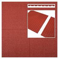 Rubbertegel 50x50x2.5 cm rood (incl. 4st pennen)