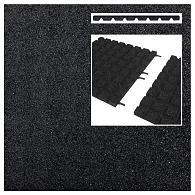 Rubbertegel 50x50x2.5 cm zwart (incl 4st pennen)