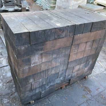 Betonblok strak 12x12x60cm Bruin/zwart (restpartij)