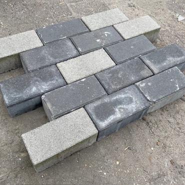 Betonklinker 21x10,5x8cm Grijs/zwart-mix