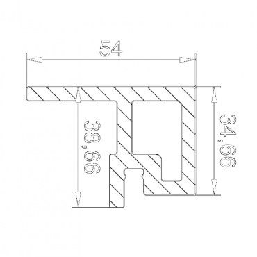 Legro AC10 Rhombus aansluitprofiel 6x4,3x360 cm (w.m.60x35) Burned Wood