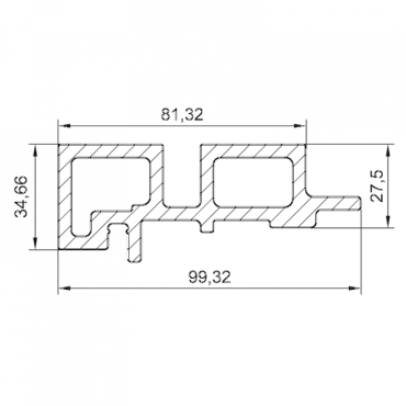 Legro AC20 Rhombus hoekprofiel 8,95x4,5x360 cm (w.m.80x45) Burned Wood