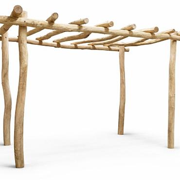 Robinia pergola geschuurd (diepte x breedte)  300x300cm met 4 staanders