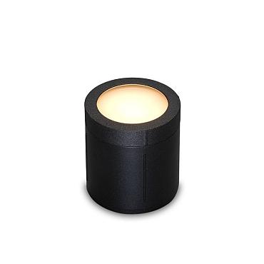Pavia cirkel zwart grondspot  | warmwit | 1,2 watt 12 volt