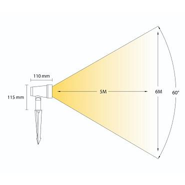 Nisa rechte kap zwart prikspot | warmwit | 6 watt | dimbaar 12 volt