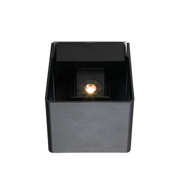 Tolosa vierkant zwart wandlamp | up & down | warmwit | 2 x 4 watt | dimbaar 12 volt
