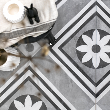 Geoceramica® 60x60x4 concreet flower dec