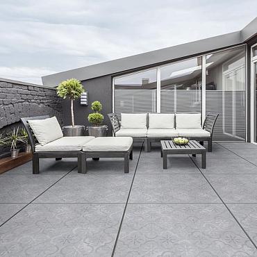 Geoceramica® 80x80x4 impasto grigio déco