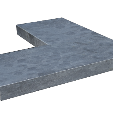 Vijverrand hoek blue moon honed linea 50/25x50x3cm