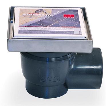 Aco Vloerput bluestone 20x20x19,5cm Zij-uitloop