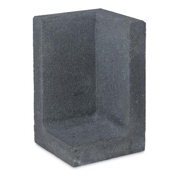 L hoekelement 50x50x80 zwart
