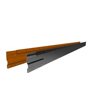 Flexline 100 x 2200 mm. Corten incl. 3 platte grondpennen en verbindingsplaat