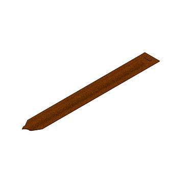 Flexline 100 x 2200 mm. Corten incl. 3 platte grondpennen en verbindingsplaat