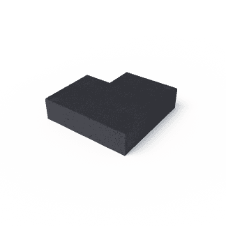 Oud hollands trap hoekstuk 90° (37/15) buiten carbon 60x60 cm