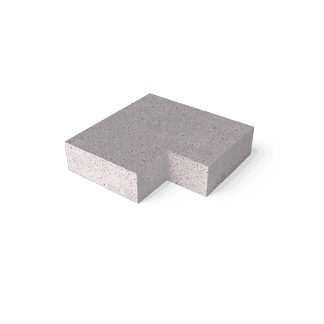 Oud hollands trap hoekstuk 90° (37/15) binnen grijs 60x60 cm