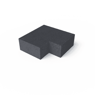 Oud hollands trap hoekstuk 90° (40/20) binnen antraciet  60x60 cm