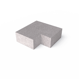 Oud hollands trap hoekstuk 90° (40/20) binnen grijs 60x60 cm