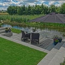 Oud hollands halve traptrede 50x37x15 cm grijs
