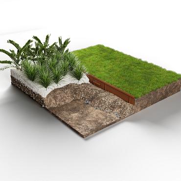 Rigidline 150 x 2200mm Corten incl. 3 platte grondpennen en verbindingsplaat