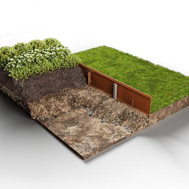 Rigidline 240 x 2160mm Corten incl. 5 grondnagels en verbindingsset