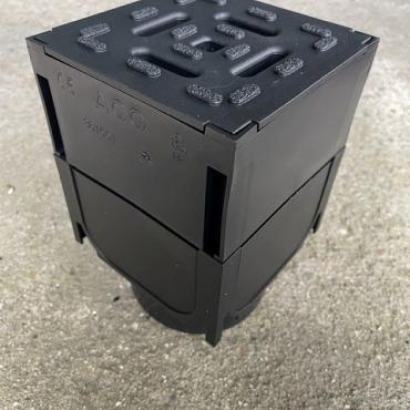 ACO Hexa Slotline hoekelement, kunststof zwart, met spie