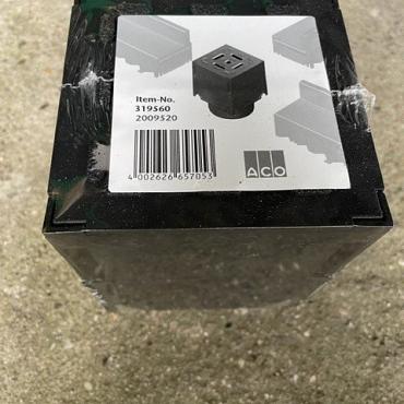 ACO Hexa Slotline hoekelement, kunststof zwart, met spie