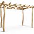 Robinia pergola geschuurd (diepte x breedte)  300x300cm met 4 staanders