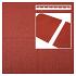 Rubbertegel 50x50x2.5 cm rood (incl. 4st pennen)