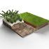 Rigidline 150 x 2200 mm. Corten incl. 3 platte grondpennen en verbindingsplaat