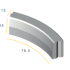 Trottoir bocht 13/15x25x78.5 2i zwart vis